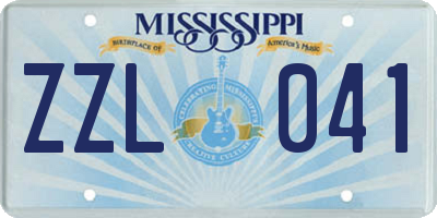 MS license plate ZZL041
