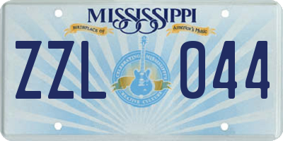 MS license plate ZZL044