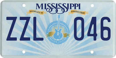 MS license plate ZZL046