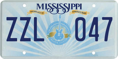 MS license plate ZZL047
