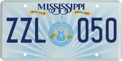 MS license plate ZZL050