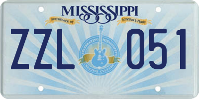 MS license plate ZZL051
