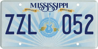 MS license plate ZZL052