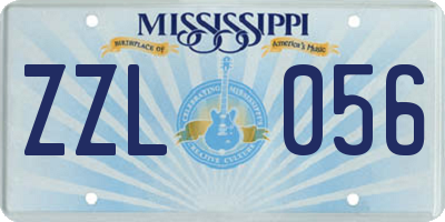 MS license plate ZZL056
