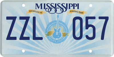 MS license plate ZZL057