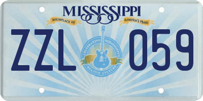 MS license plate ZZL059