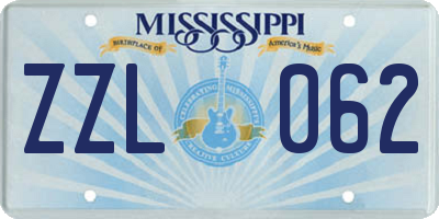 MS license plate ZZL062