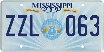 MS license plate ZZL063
