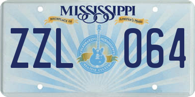 MS license plate ZZL064