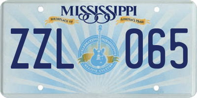 MS license plate ZZL065