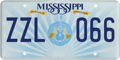 MS license plate ZZL066