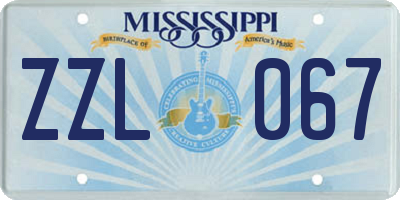 MS license plate ZZL067