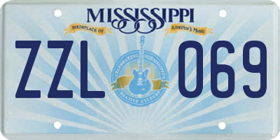 MS license plate ZZL069