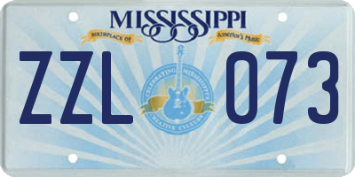 MS license plate ZZL073