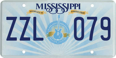 MS license plate ZZL079