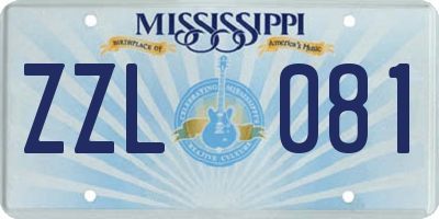 MS license plate ZZL081