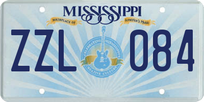 MS license plate ZZL084