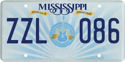 MS license plate ZZL086
