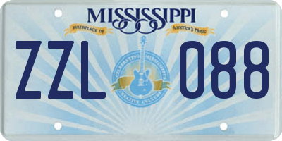MS license plate ZZL088