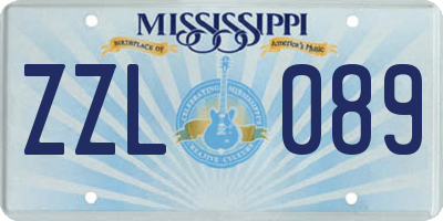 MS license plate ZZL089