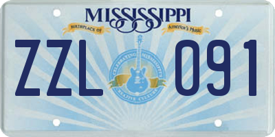 MS license plate ZZL091