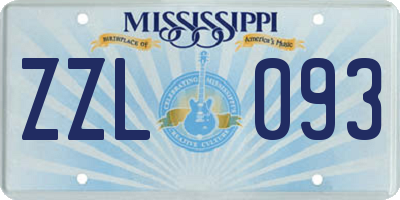 MS license plate ZZL093