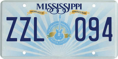 MS license plate ZZL094