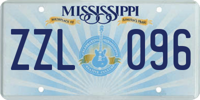 MS license plate ZZL096