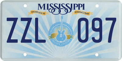 MS license plate ZZL097