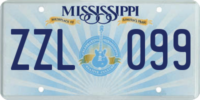 MS license plate ZZL099