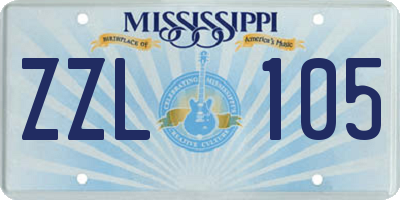 MS license plate ZZL105