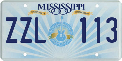 MS license plate ZZL113
