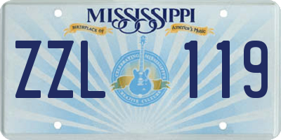 MS license plate ZZL119