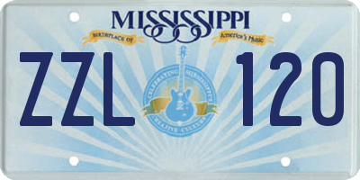 MS license plate ZZL120