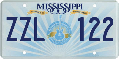 MS license plate ZZL122