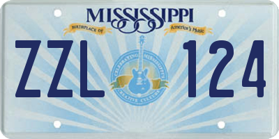 MS license plate ZZL124