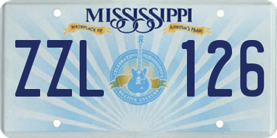 MS license plate ZZL126