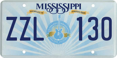MS license plate ZZL130