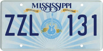 MS license plate ZZL131