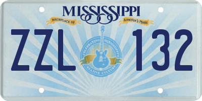 MS license plate ZZL132