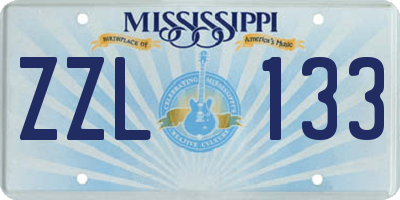 MS license plate ZZL133