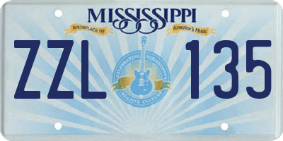 MS license plate ZZL135