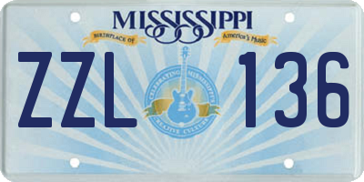 MS license plate ZZL136