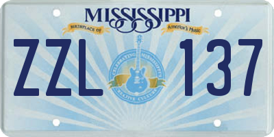 MS license plate ZZL137