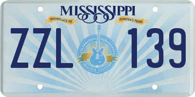 MS license plate ZZL139