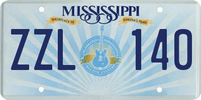 MS license plate ZZL140