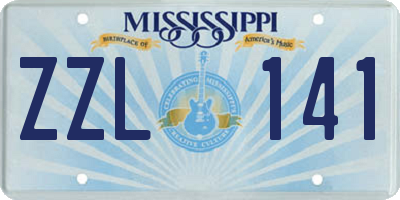 MS license plate ZZL141