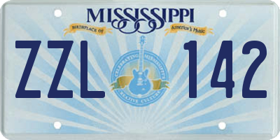MS license plate ZZL142