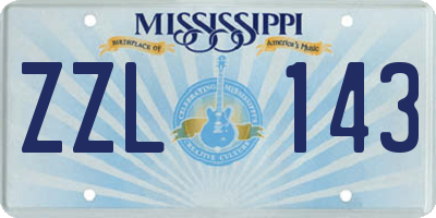 MS license plate ZZL143