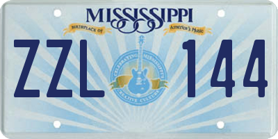 MS license plate ZZL144